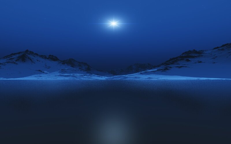 Moonlit mountain landscape