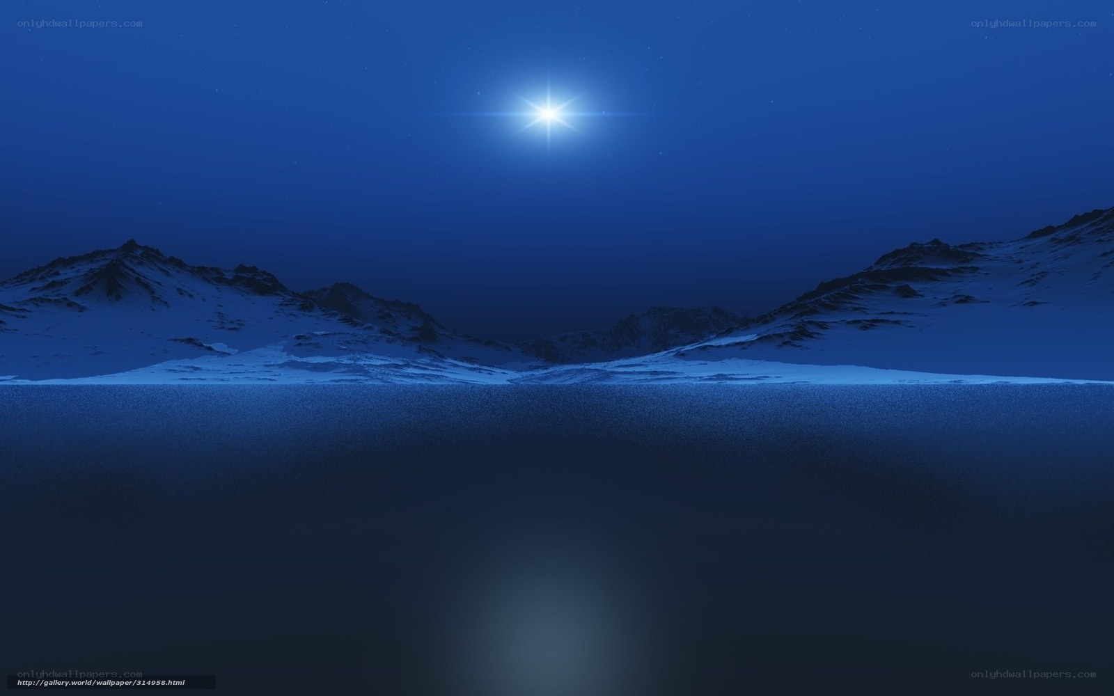 Moonlit mountain landscape