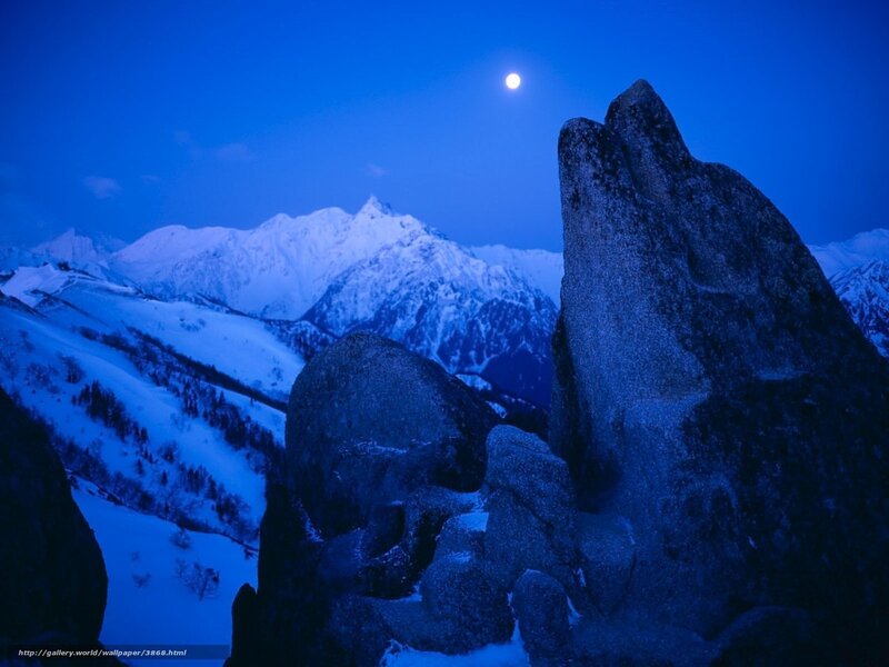 Moonlit Mountain Peaks