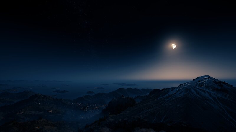 Moonlit Mountain Range