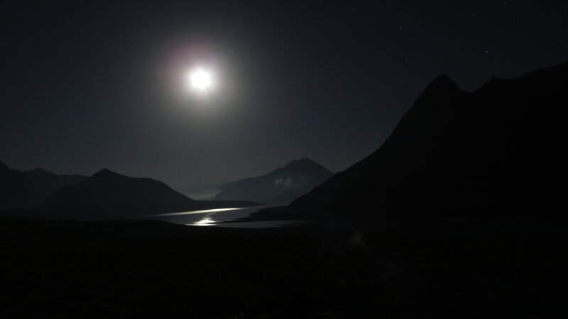 Moonlit Mountainscape — Black