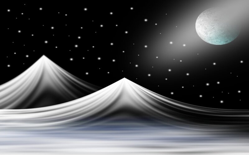Moonlit mountainscape