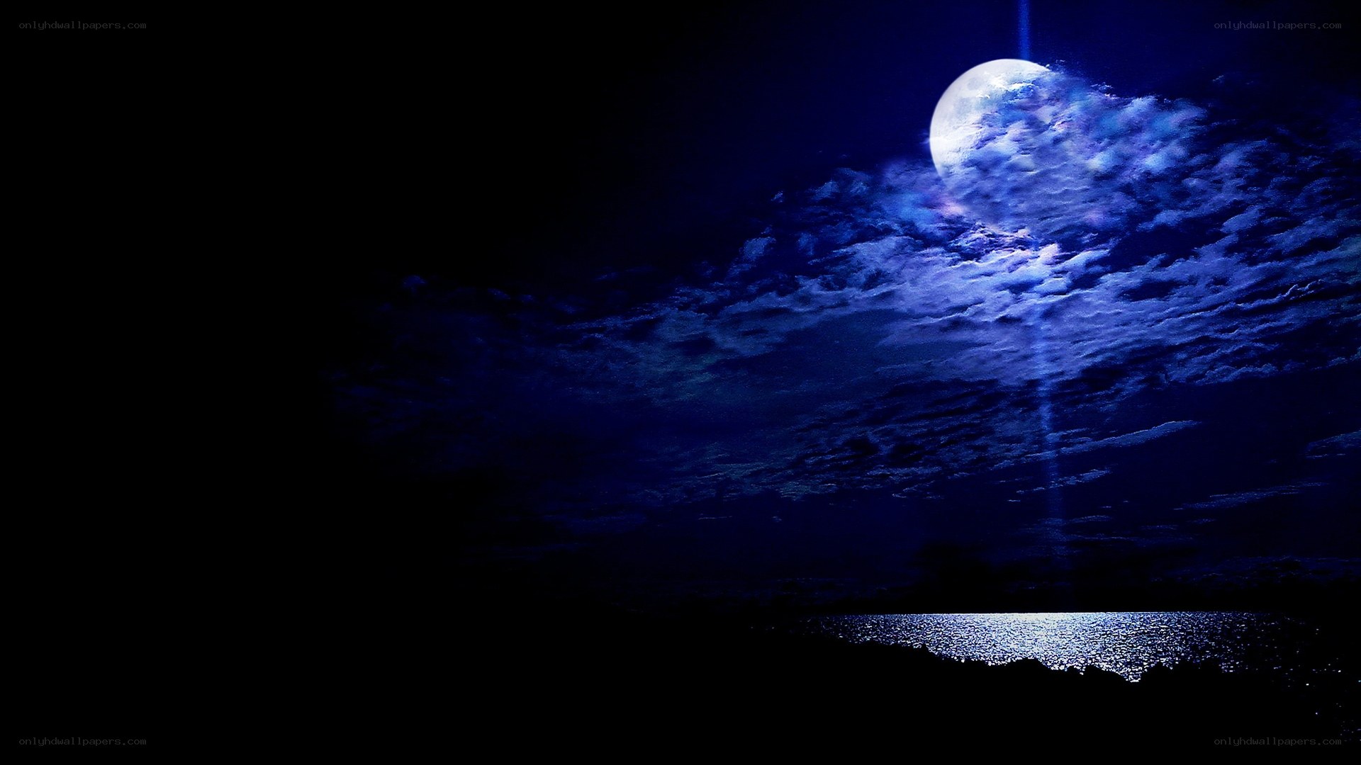 Moonlit night over the sea