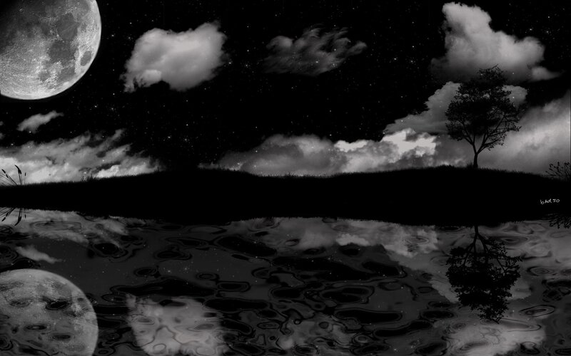 Moonlit night over water
