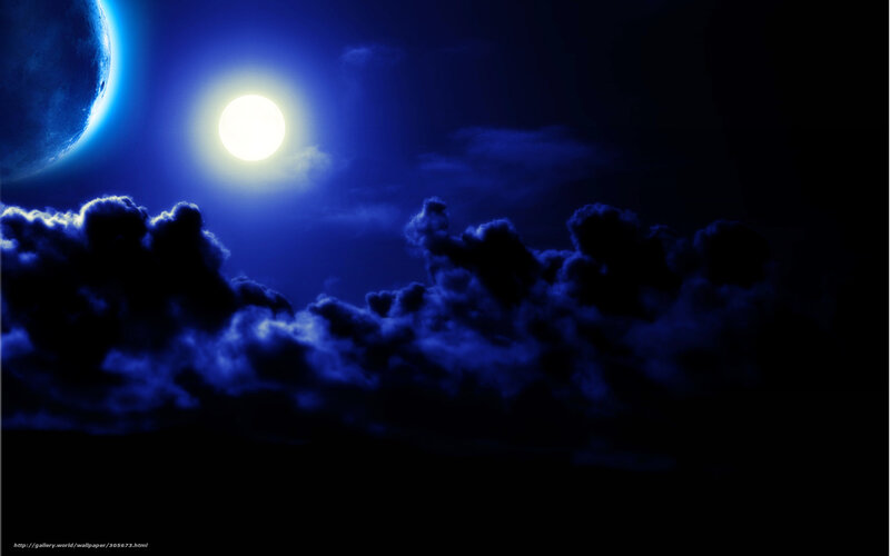Moonlit night with clouds