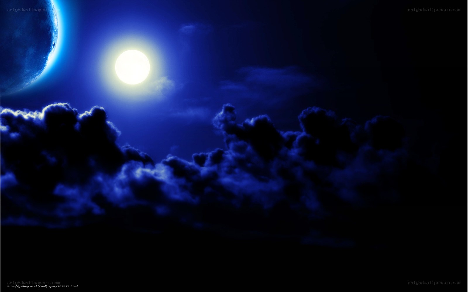 Moonlit night with clouds