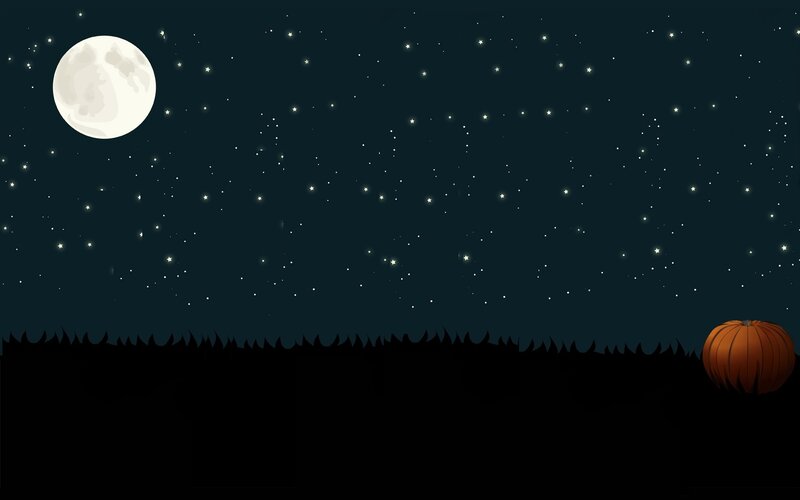moonlit night with pumpkin