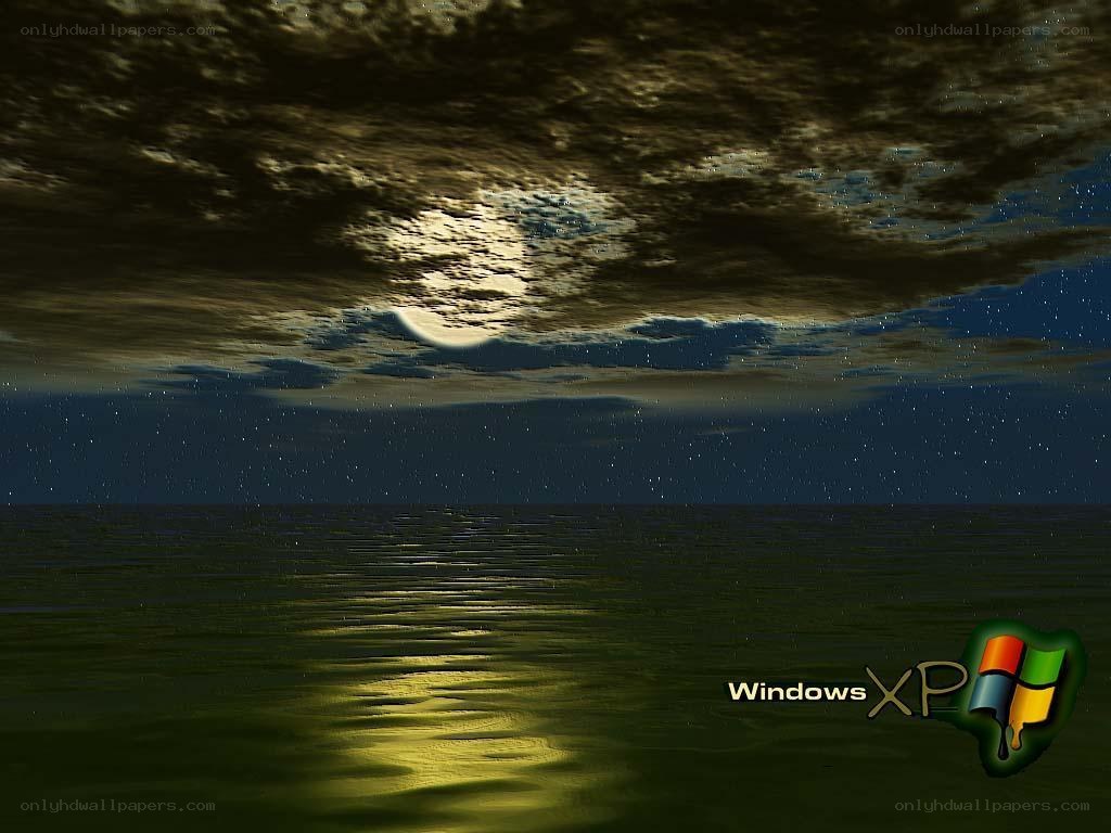 Moonlit ocean at night