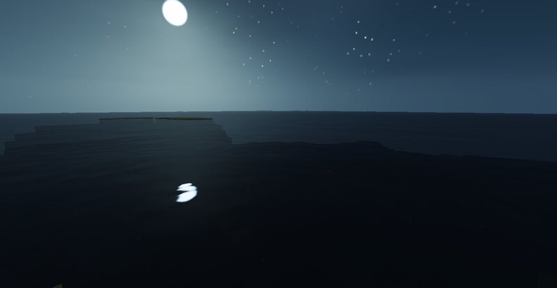 Moonlit Ocean at Night — Blue, Serene, 3d Render