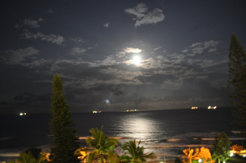 Moonlit Ocean at Night — Dark Blue, Serene