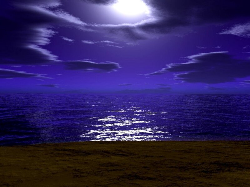Moonlit Ocean at Night — Purple