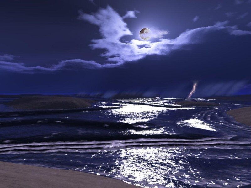 Moonlit Ocean Storm