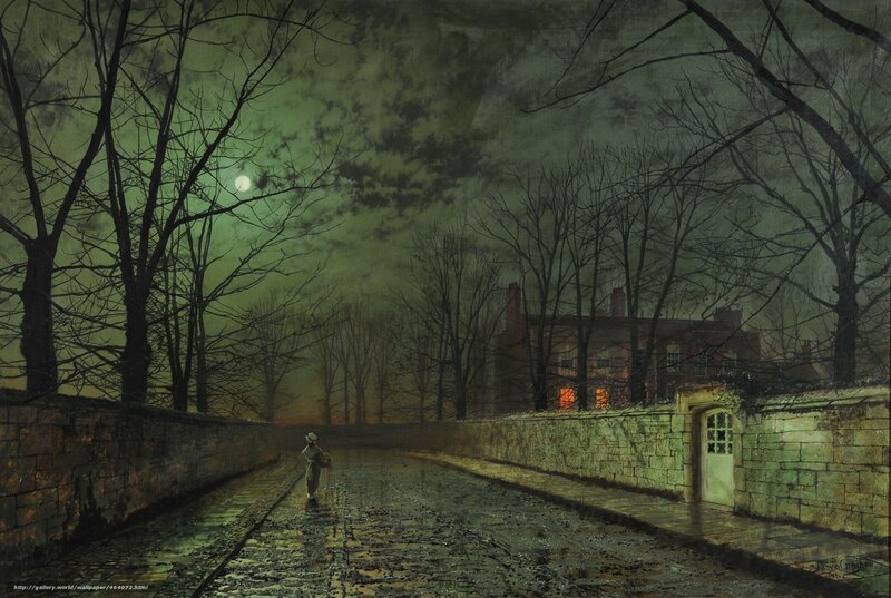 Moonlit Path at Night