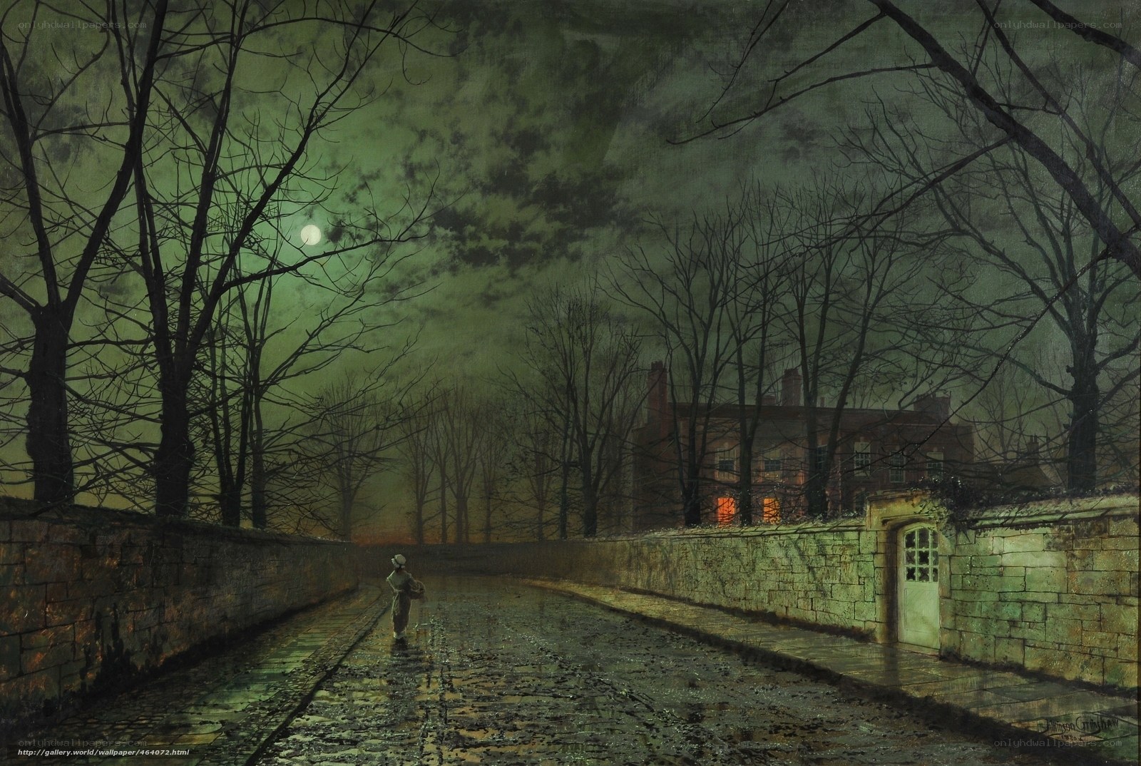 Moonlit Path at Night
