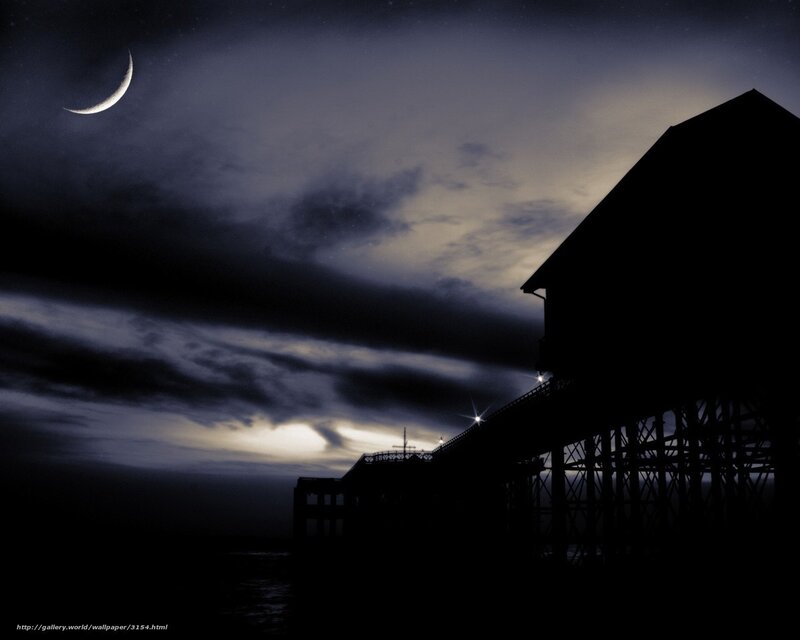 Moonlit Pier at Night