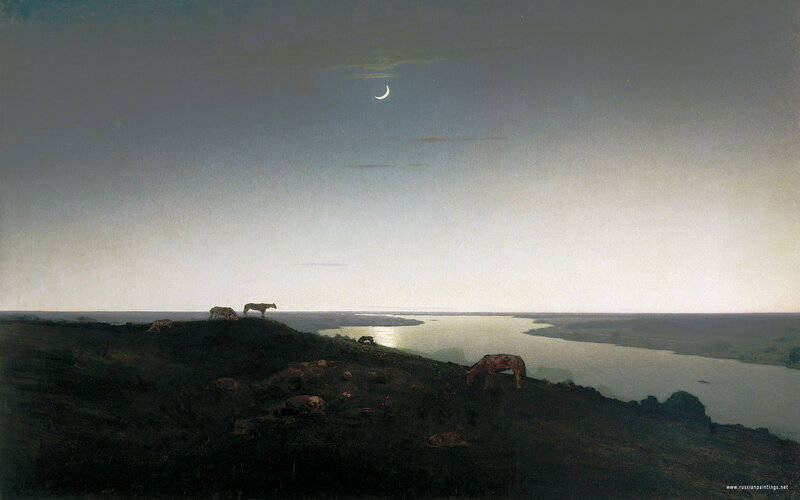Moonlit River Landscape