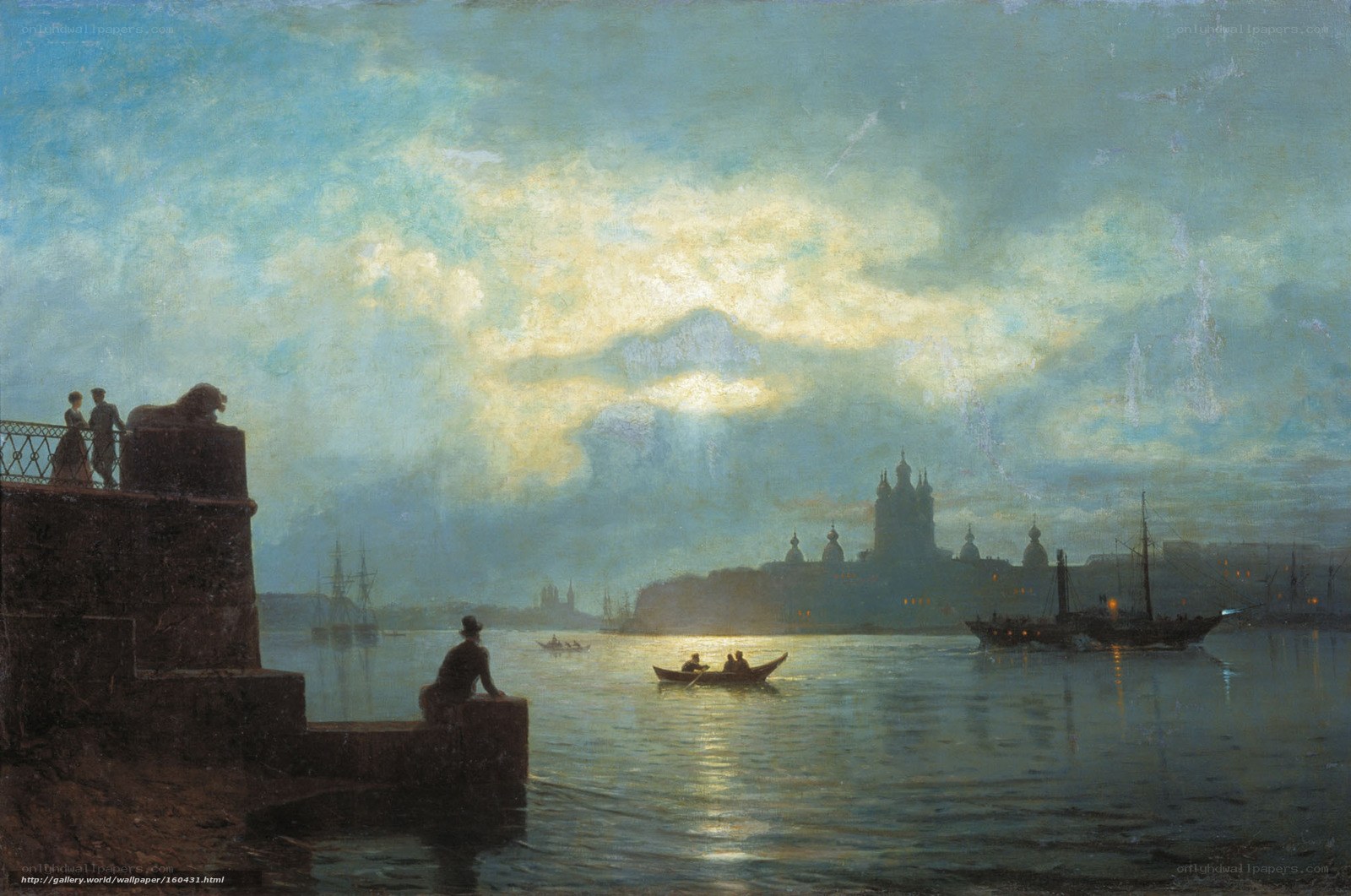 Moonlit River Scene at Dusk