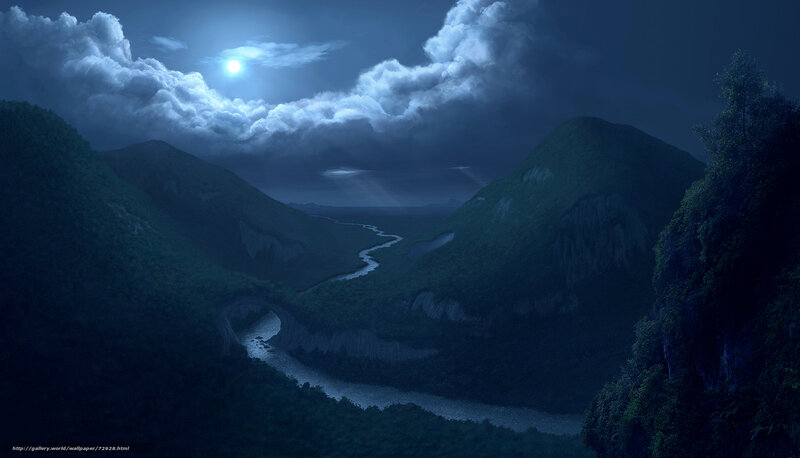 Moonlit River Valley