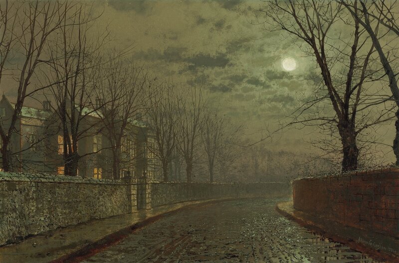 Moonlit Road at Night