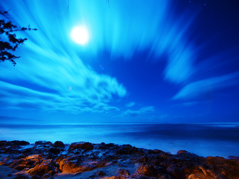 Moonlit Rocky Shore