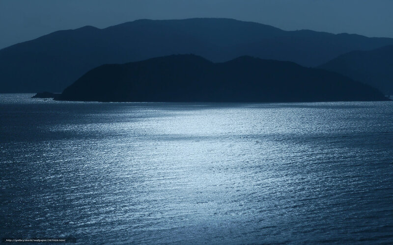 Moonlit Sea and Mountains