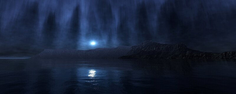 moonlit sea at night