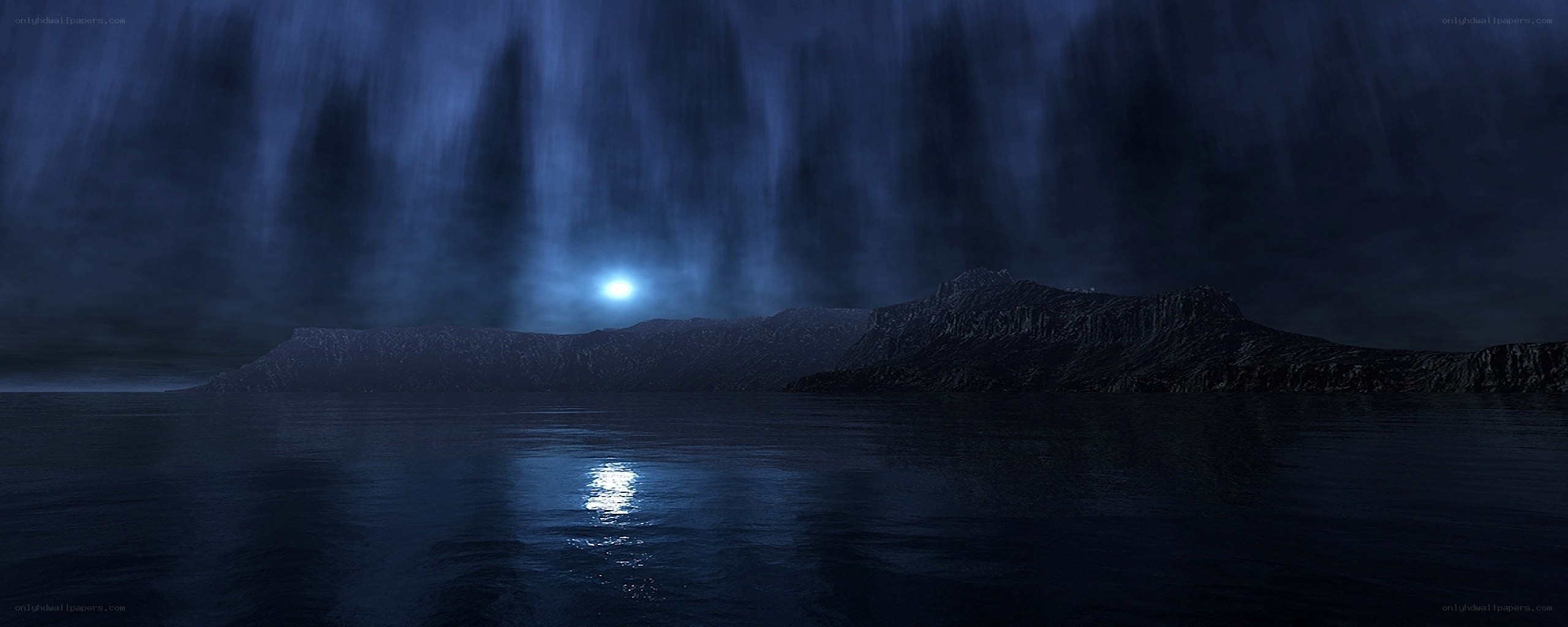 moonlit sea at night