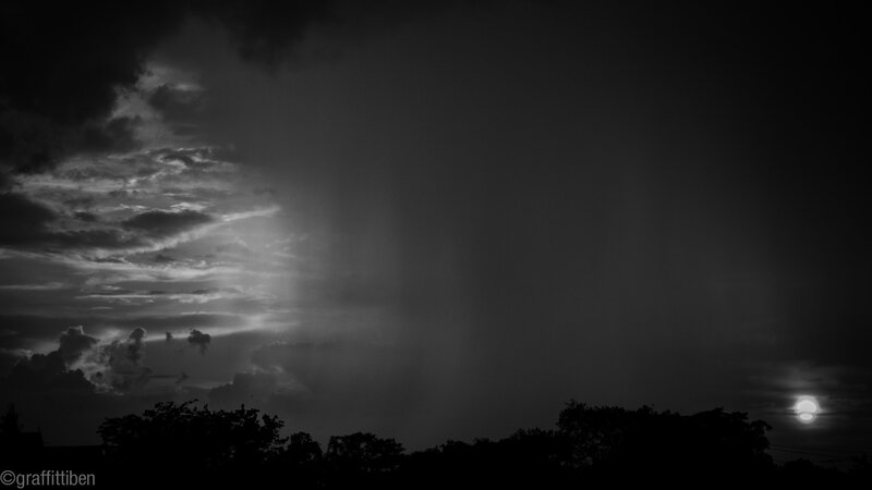 Moonlit Sky with Clouds — Black