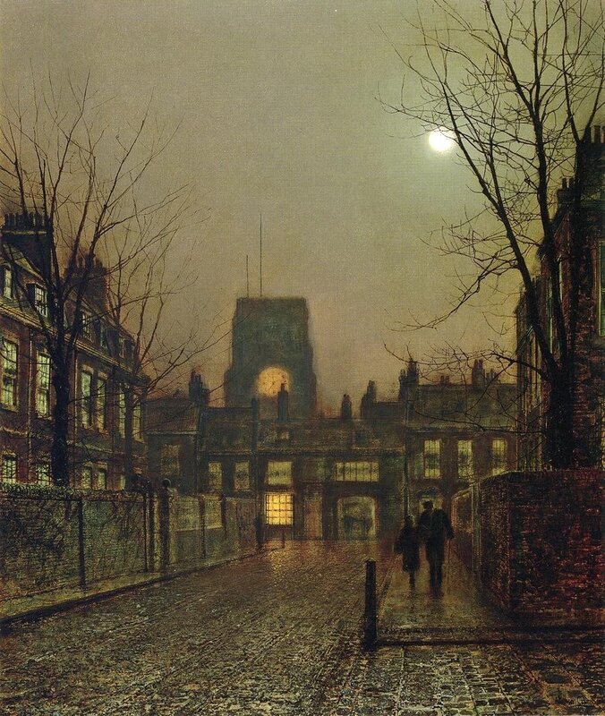 Moonlit Street at Night
