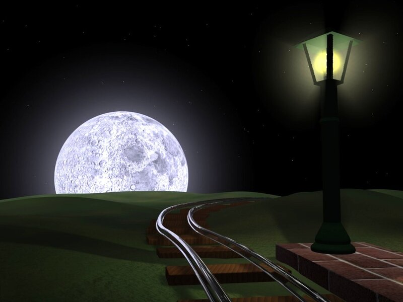 Moonlit Train Tracks