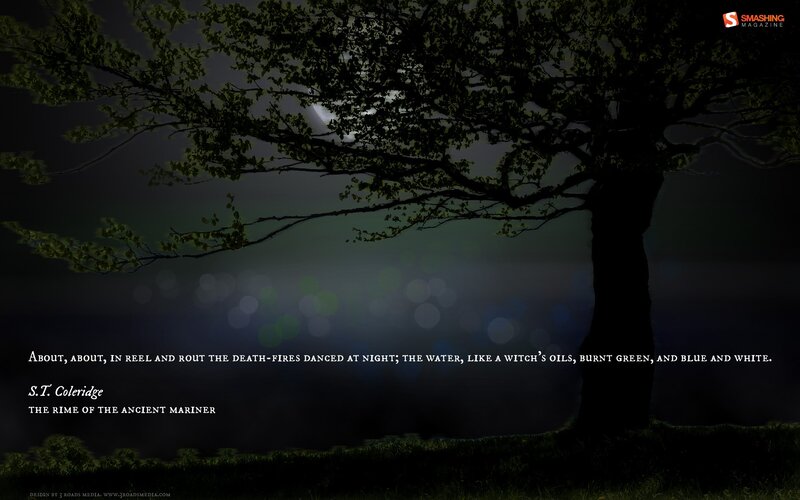 Moonlit tree with poem