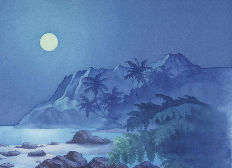 Moonlit Tropical Coast