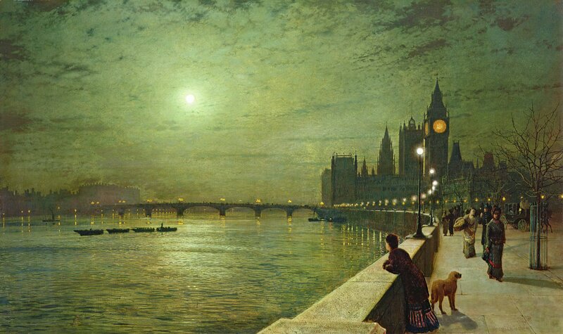 Moonlit view of London
