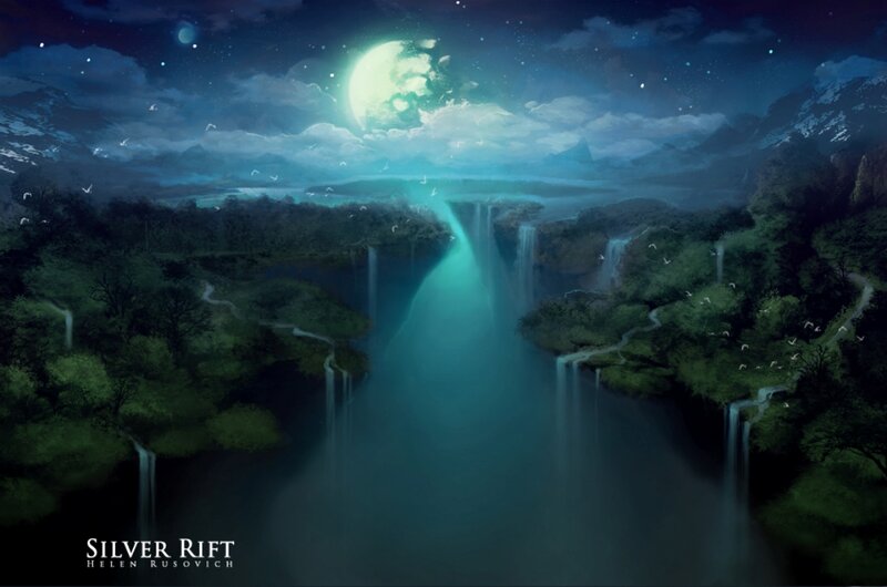 Moonlit Waterfall Canyon