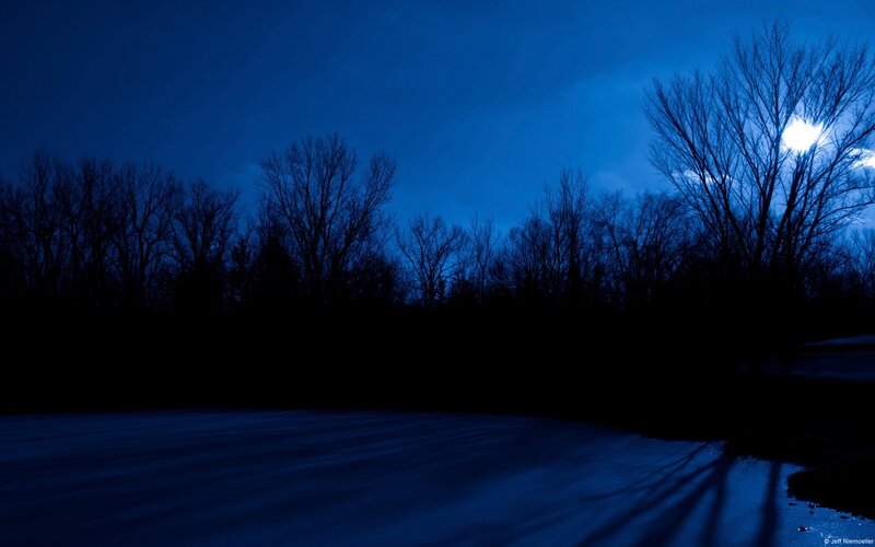 Moonlit Winter Landscape — Blue