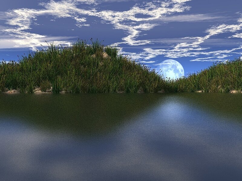 Moonrise over a marsh