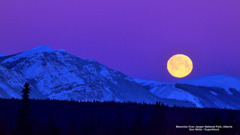 Moonrise over Mountains — Purple, Serene