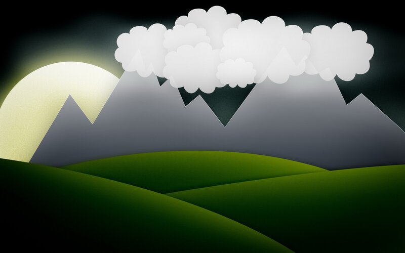moonrise over mountains