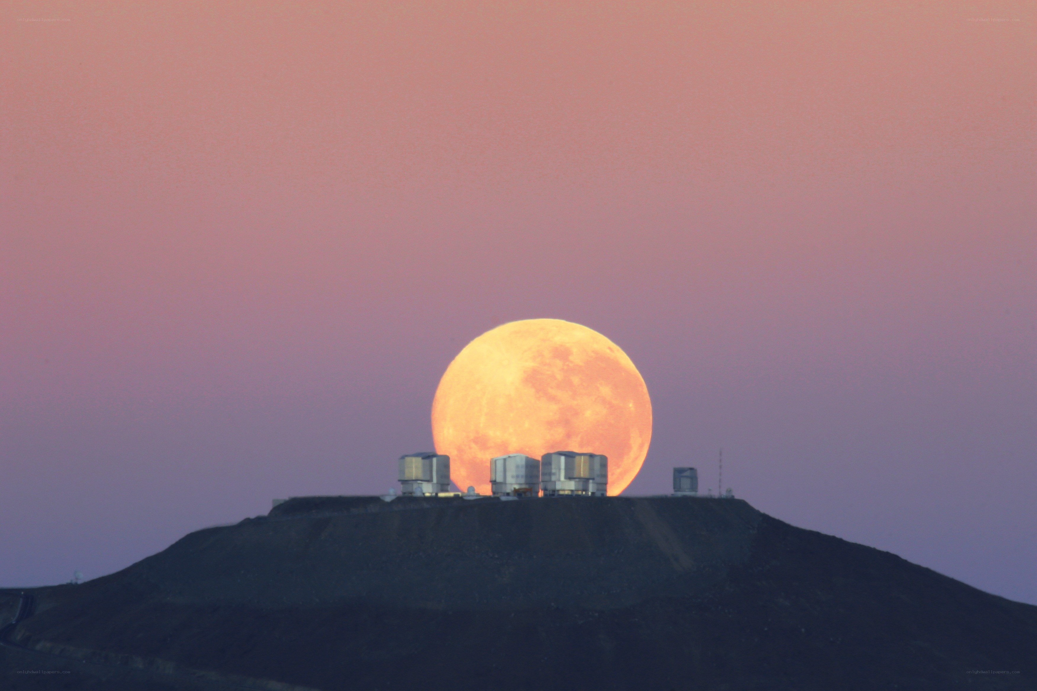 Moonrise over observatory