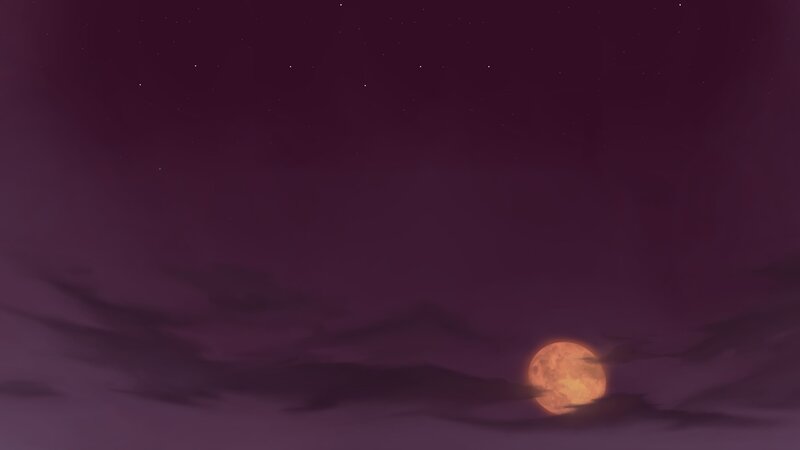 Moonrise over purple sky