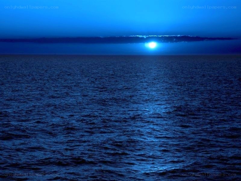 Moonrise over the ocean