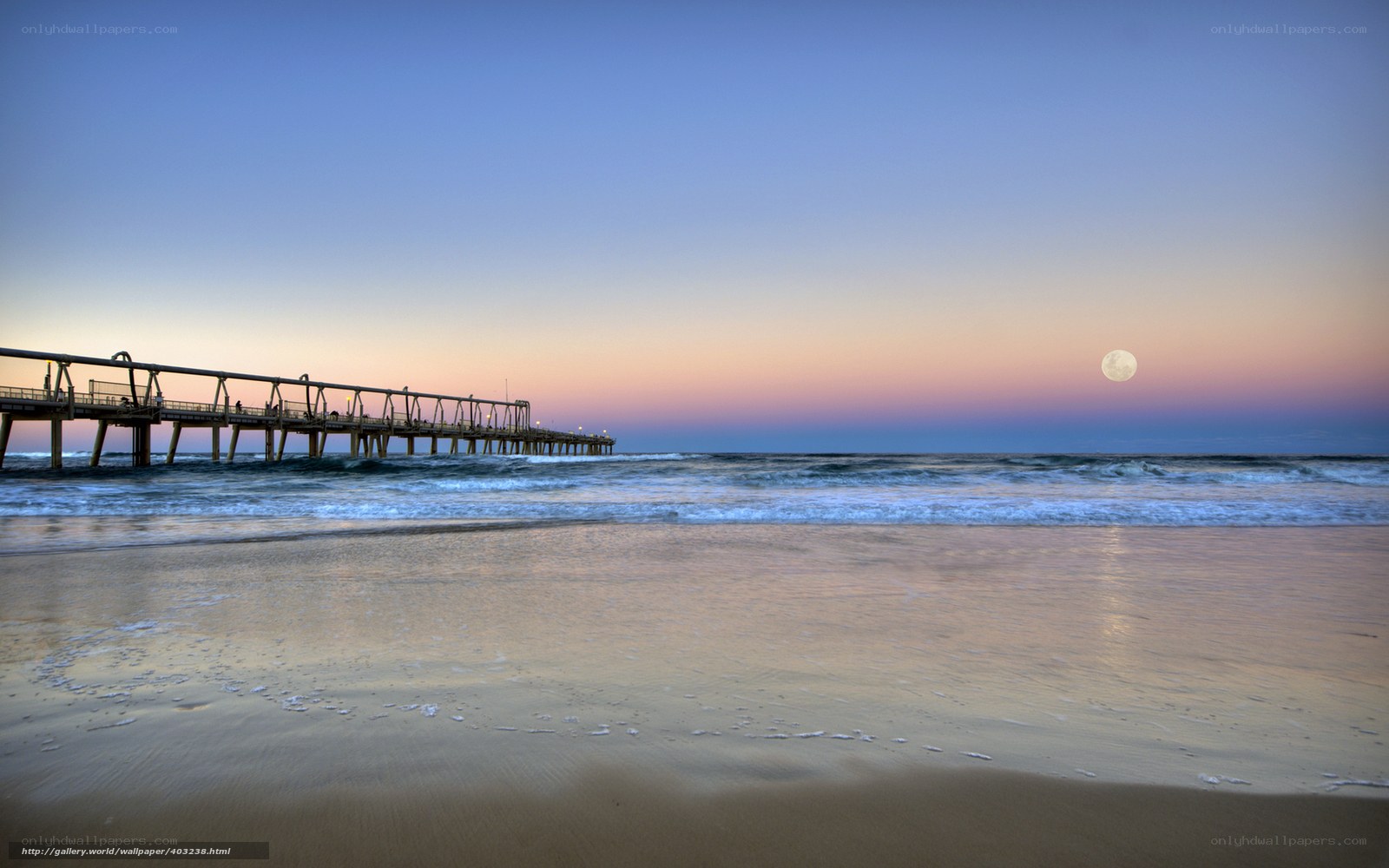 Moonrise over the pier