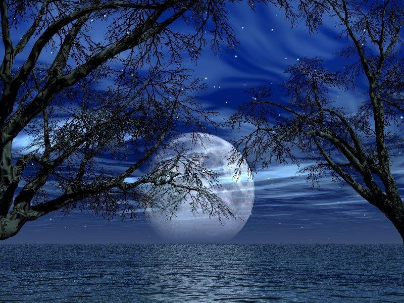 Moonrise over the sea