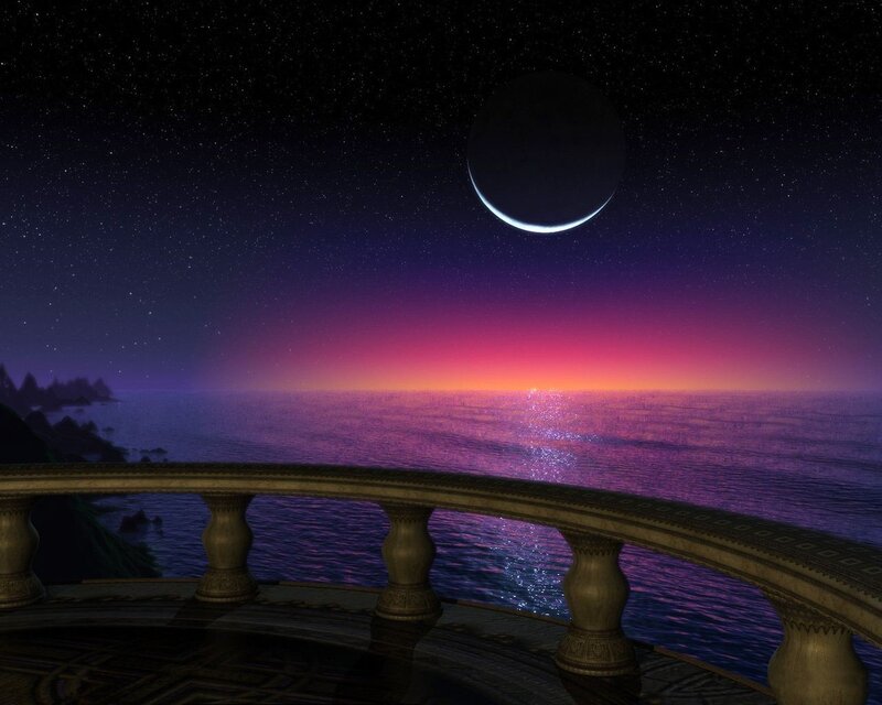 Moonrise over the sea
