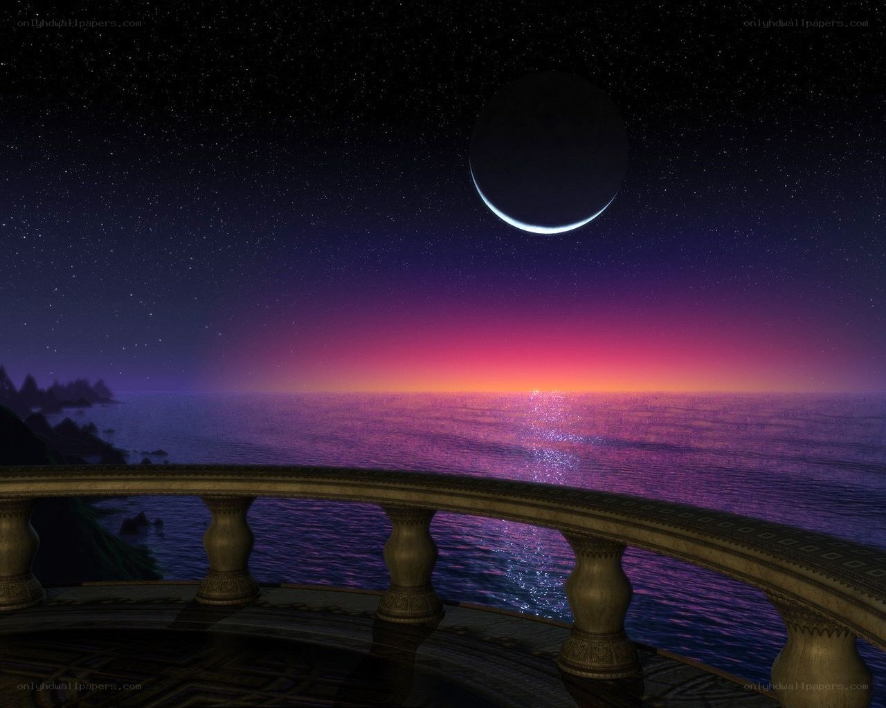 Moonrise over the sea