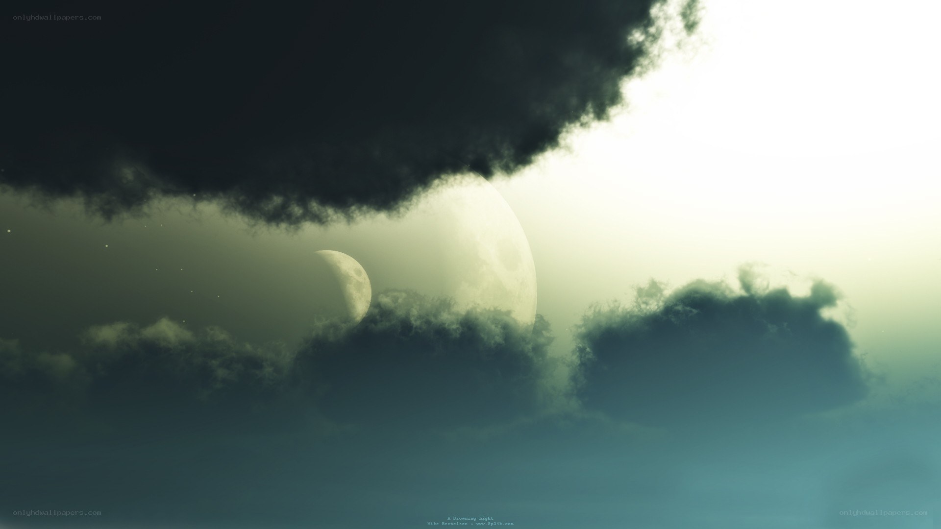 Moons behind clouds