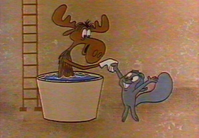Moose and Squirrel in Tub