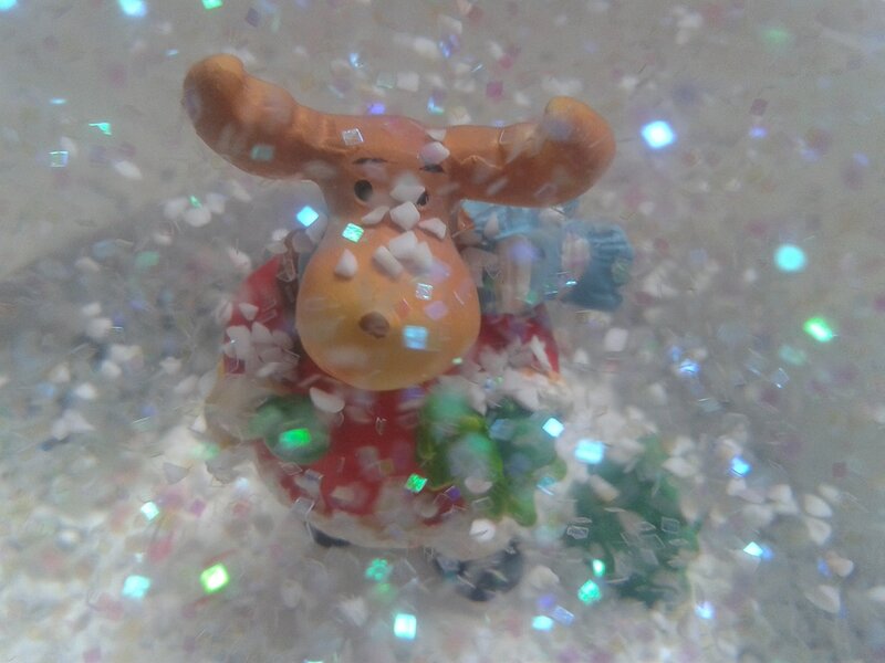 Moose Figurine in Snow Globe
