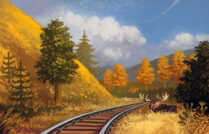 Moose on a Hillside