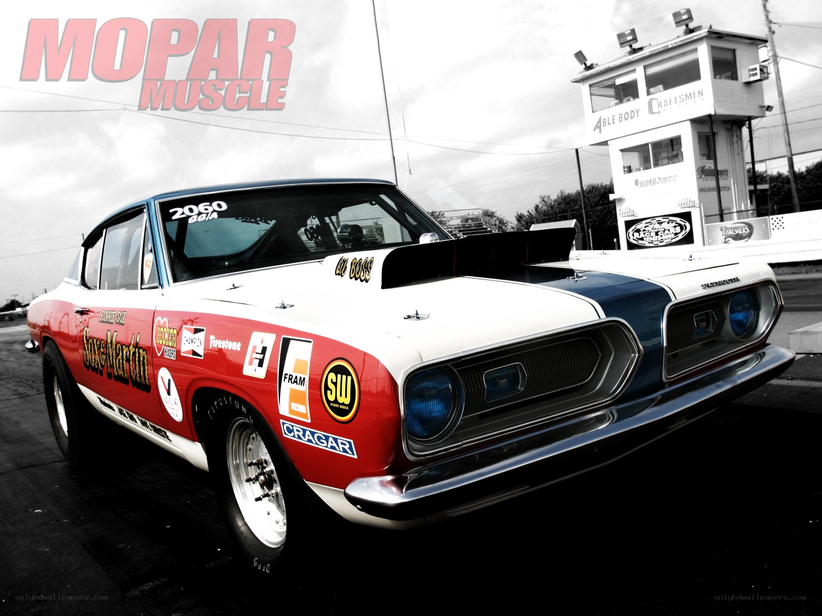 Mopar muscle car on track